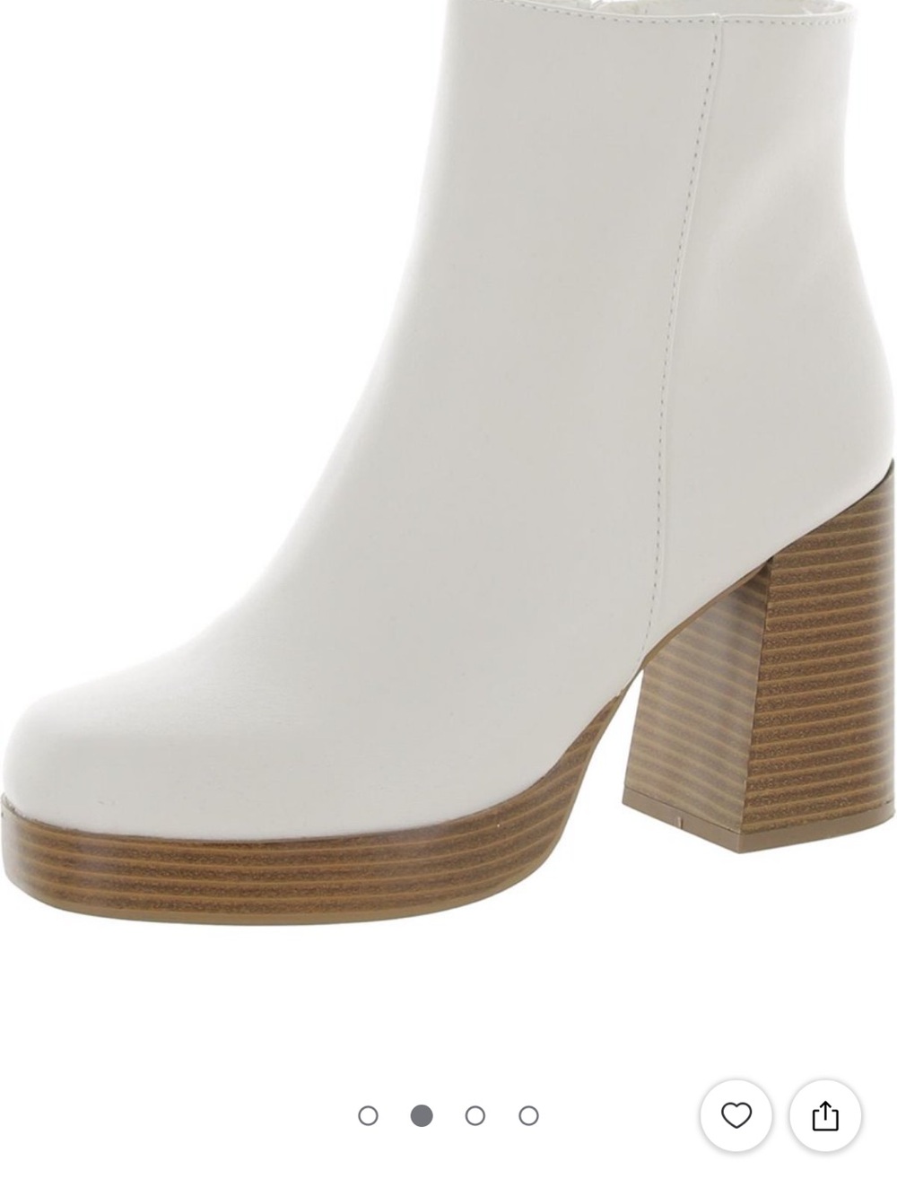 Sugar White Platform Block Heel Ankle Boot